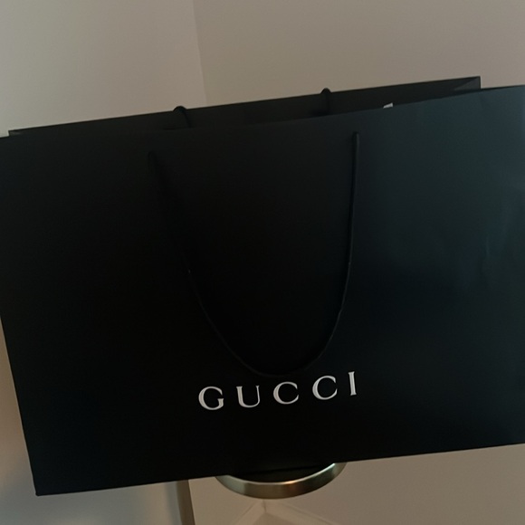 Gucci Authentic Blk GG Monogram Nylon Drawstring Backpack Leather Trim 510336 - Picture 16 of 16